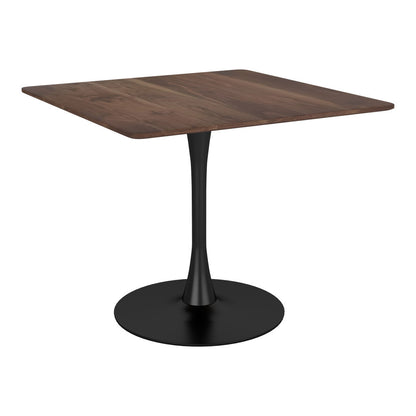 35" Square Steel Pedestal Base Dining Table