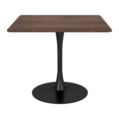 35" Square Steel Pedestal Base Dining Table