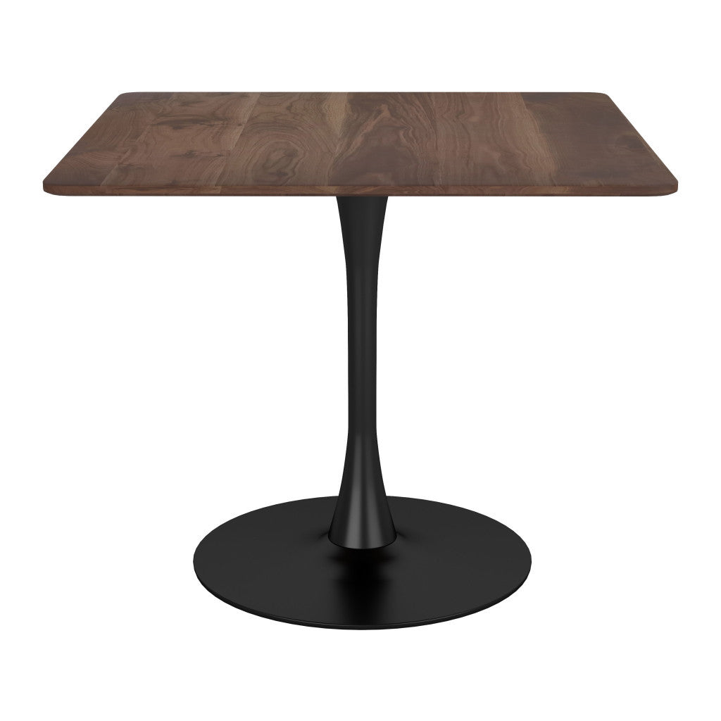 35" Square Steel Pedestal Base Dining Table