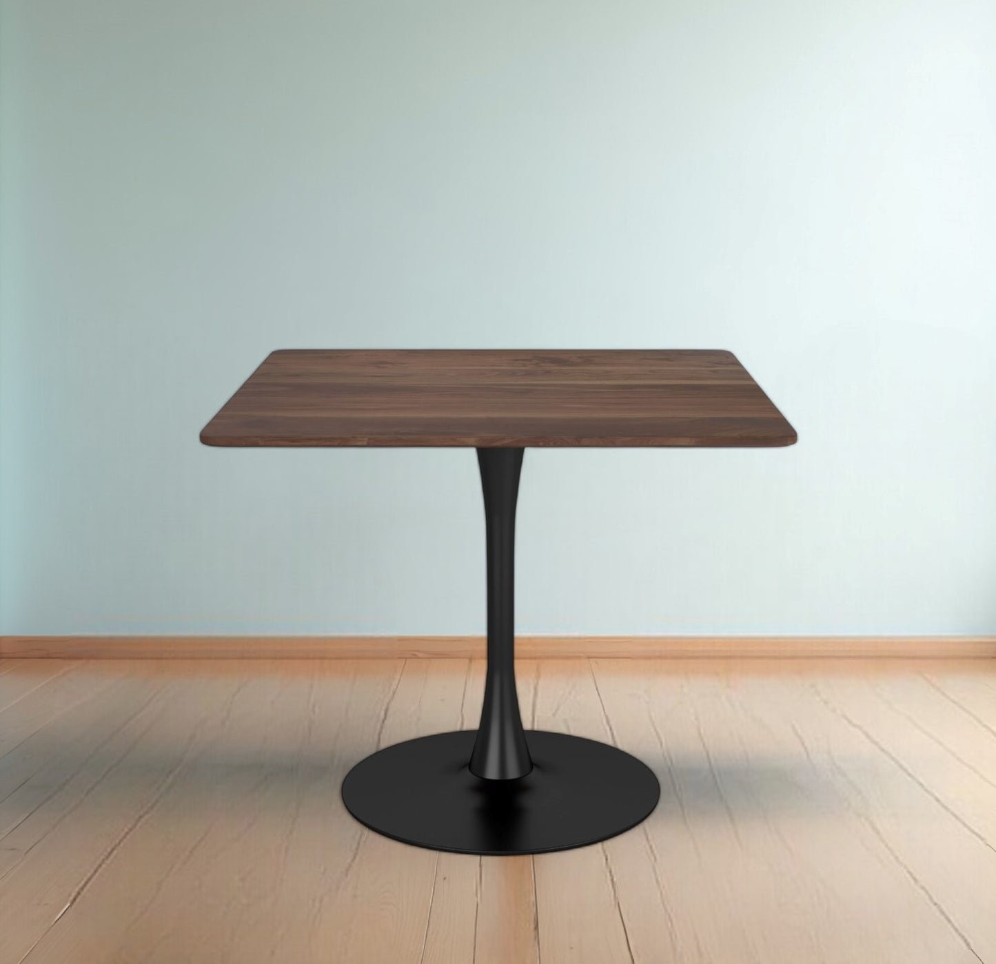 35" Square Steel Pedestal Base Dining Table