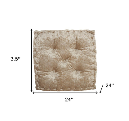 24" X 24" Beige Polyester Solid Color Floor Cushion