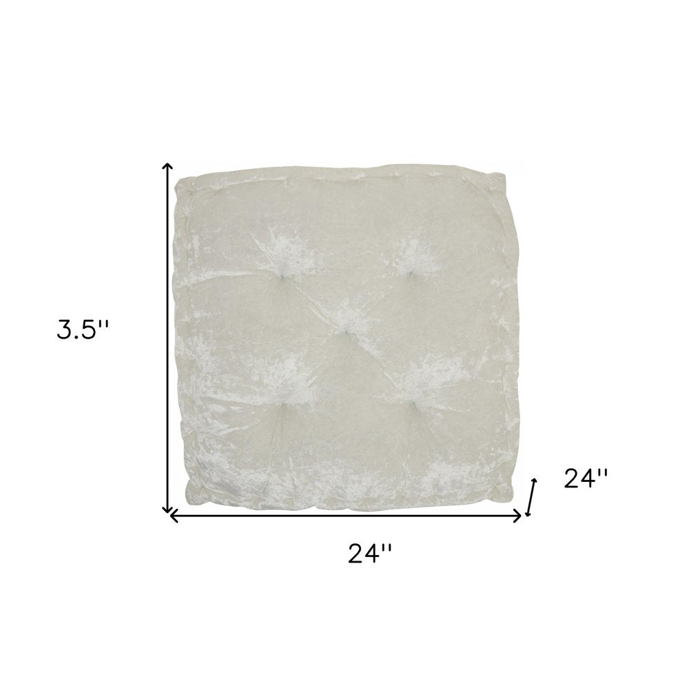 24" X 24" Ivory Polyester Solid Color Floor Cushion HomeRoots
