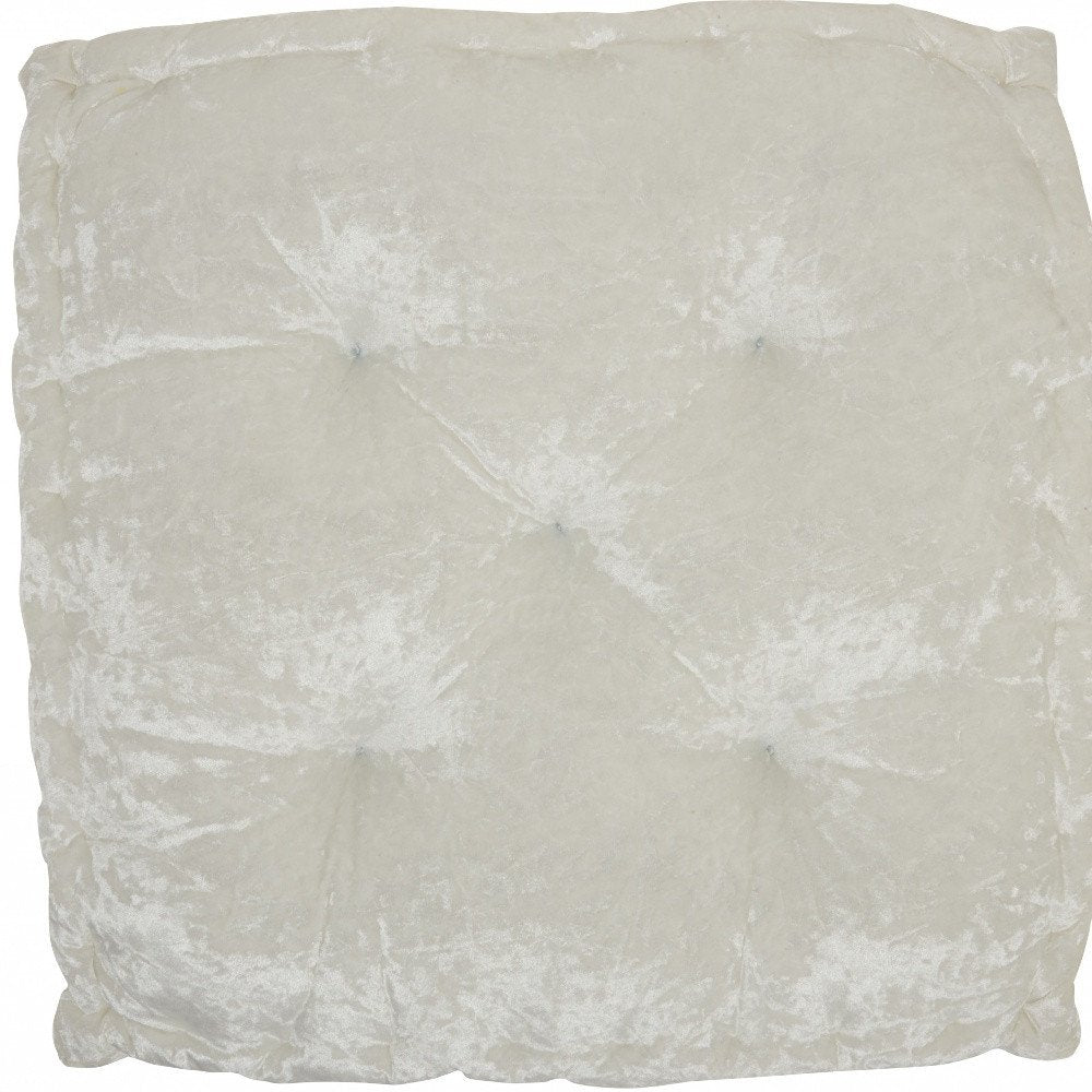 24" X 24" Ivory Polyester Solid Color Floor Cushion HomeRoots