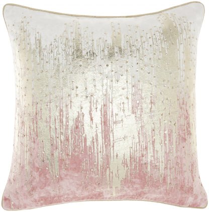 Pink Sequined Ombre Throw Pillow