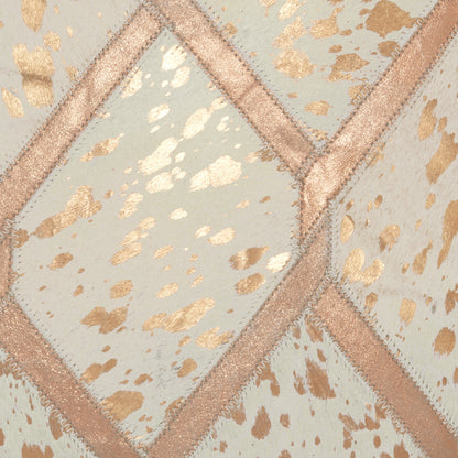 Rose Gold And White Cowhide Throw Pillow