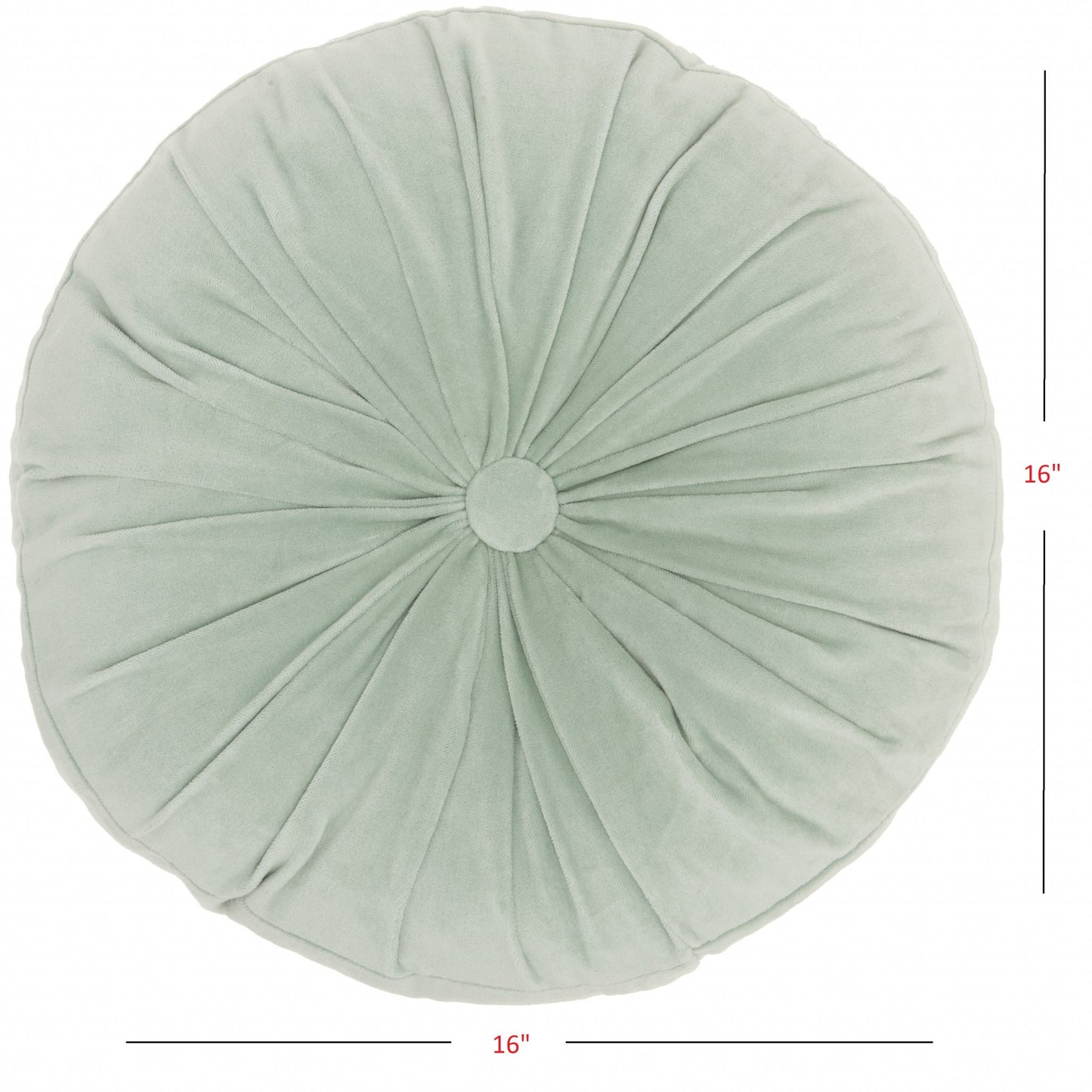 Mint Tufted Round Throw Pillow