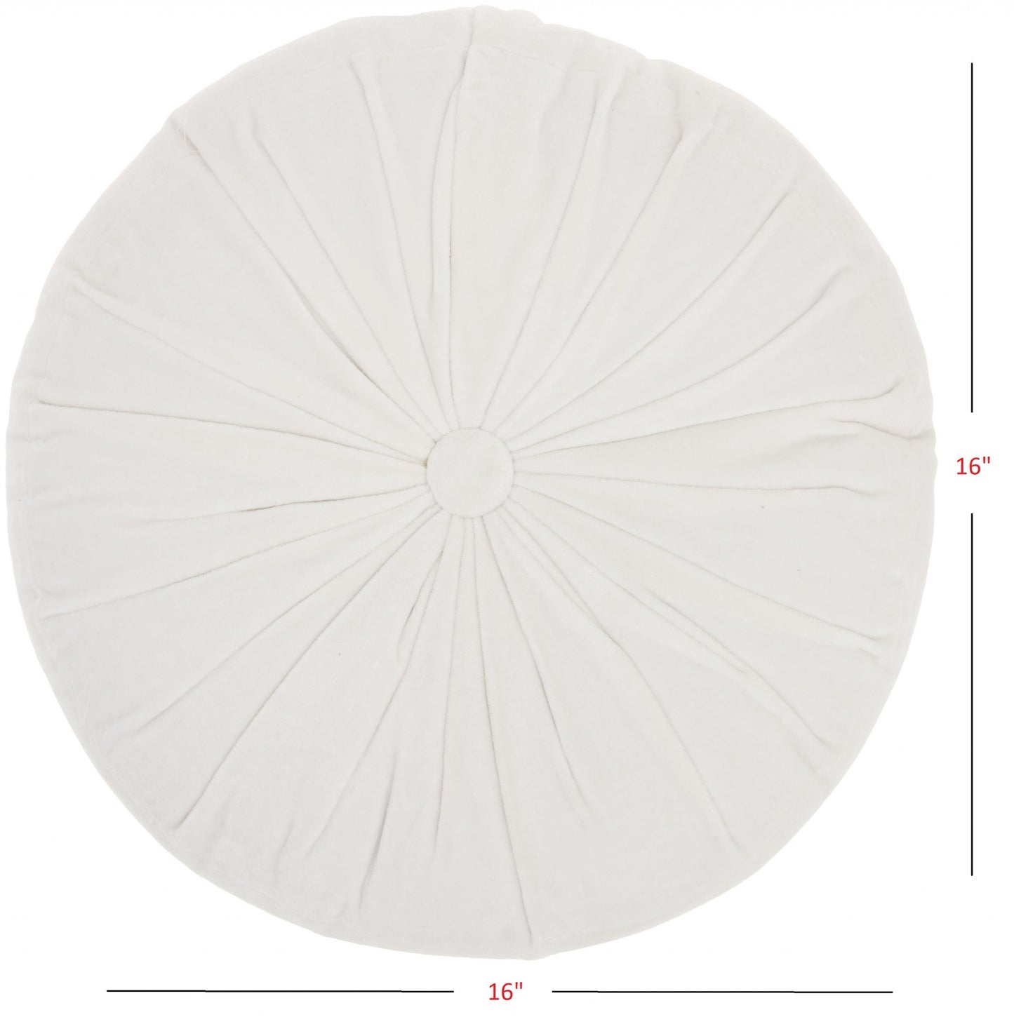 16" White Tufted Round Throw Pillow