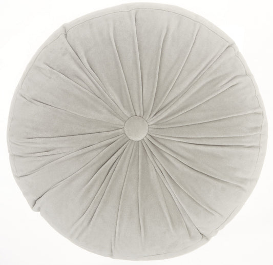 16" X 16" Light Gray Round Velvet Throw Pillow