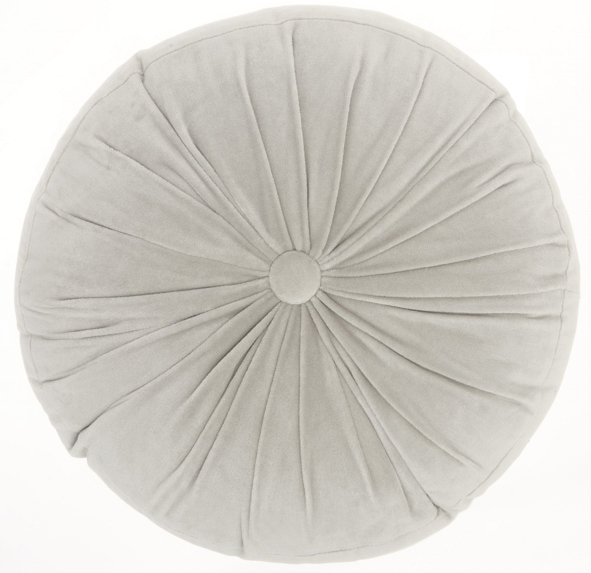 16" X 16" Light Gray Round Velvet Throw Pillow FurniFindUSA