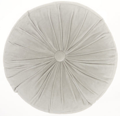 16" X 16" Light Gray Round Velvet Throw Pillow FurniFindUSA