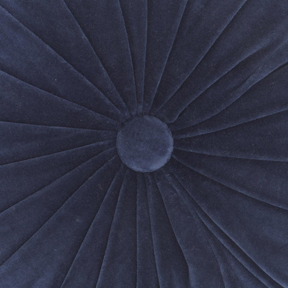 16" X 16" Dark Blue Round Velvet Throw Pillow — view 1