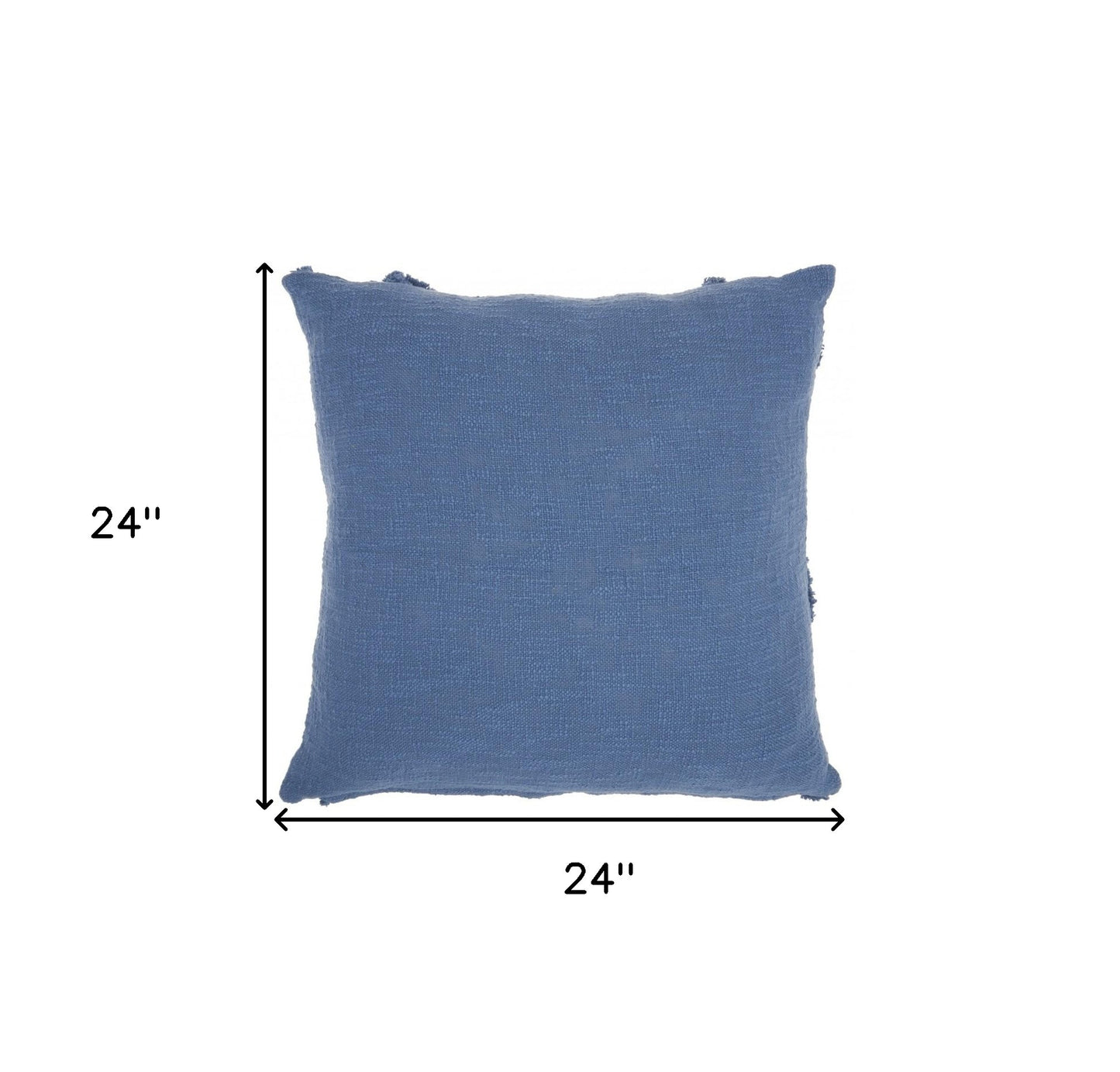 Royal Blue Abstract Shaggy Detail Throw Pillow