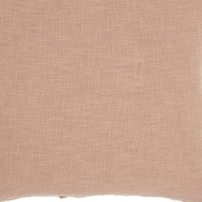 Tea Pink Abstract Shaggy Detail Throw Pillow