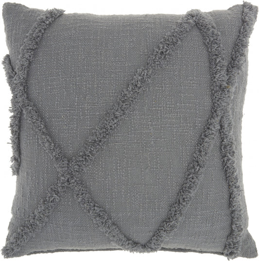 Boho Chic Gray Textured Lines Throw Pillow