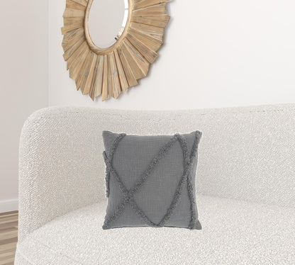 Boho Chic Gray Textured Lines Throw Pillow