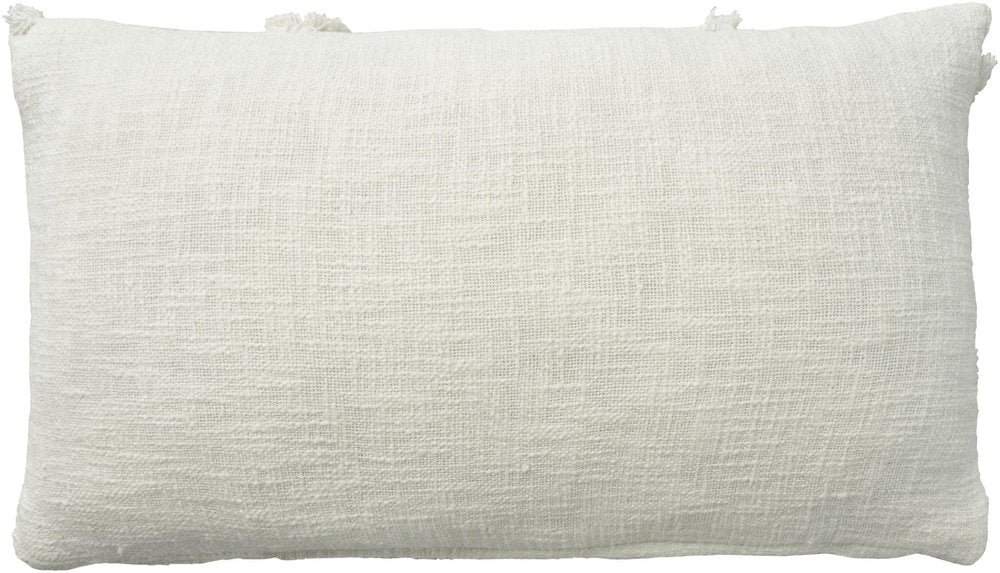 White Abstract  Shaggy Detail Lumbar Pillow — view 3