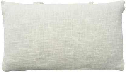 White Abstract  Shaggy Detail Lumbar Pillow