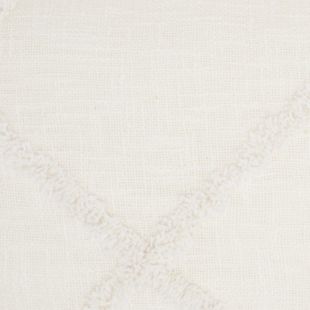 Boho Chic White Textured Lines Throw Pillow — view 4
