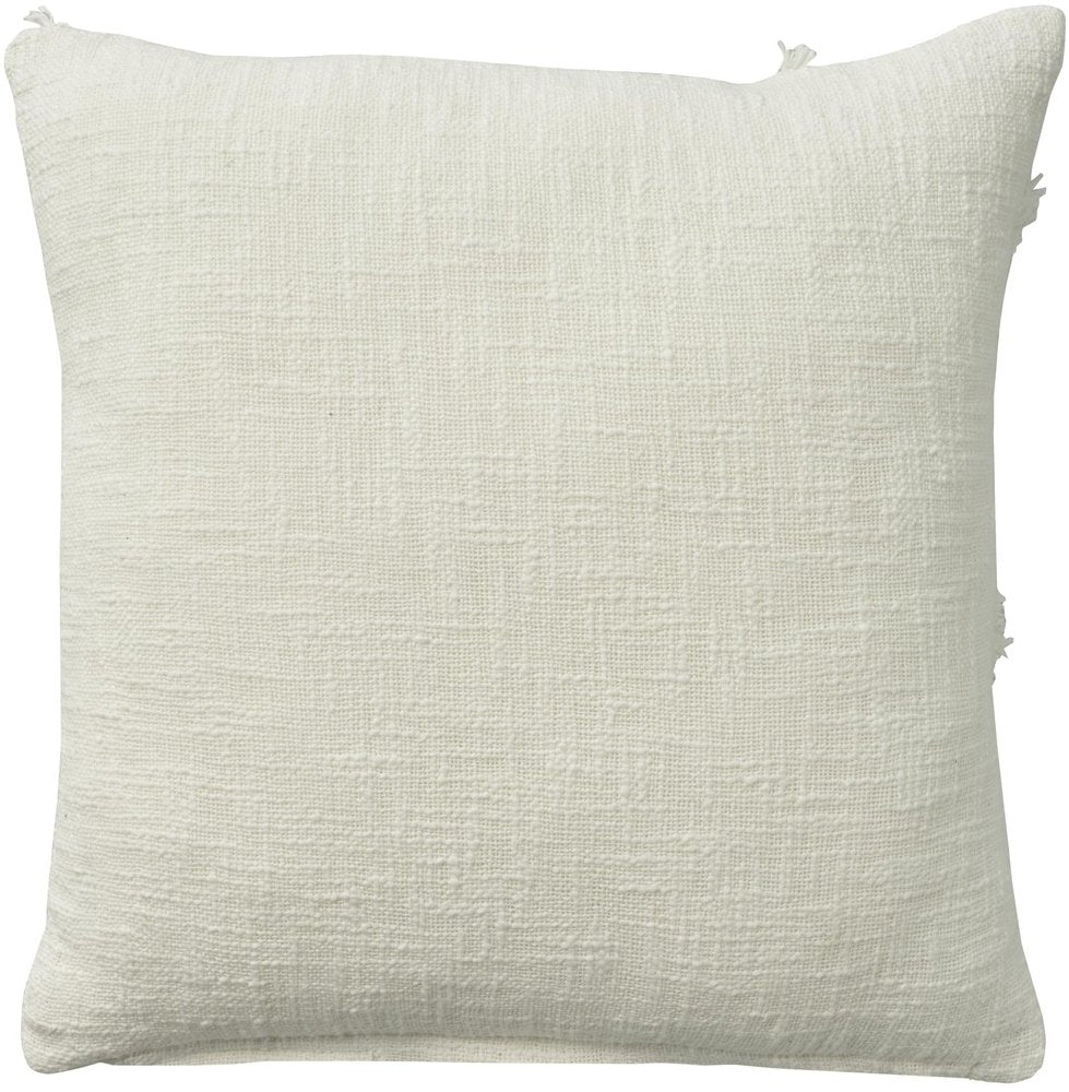 Boho Chic White Textured Lines Throw Pillow — view 6