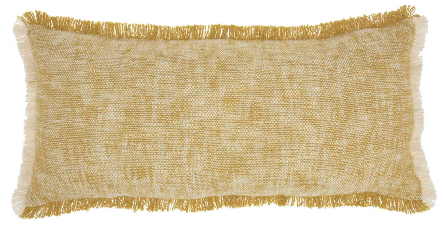 Mustard Hand Woven Throw Pillow