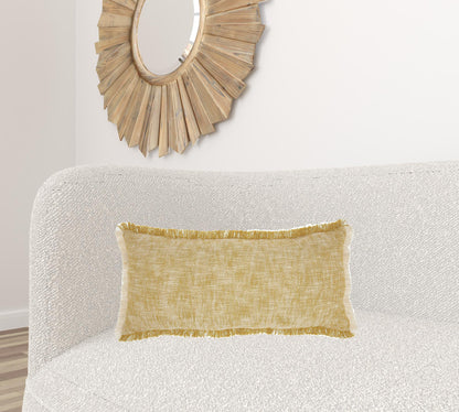 Mustard Hand Woven Throw Pillow