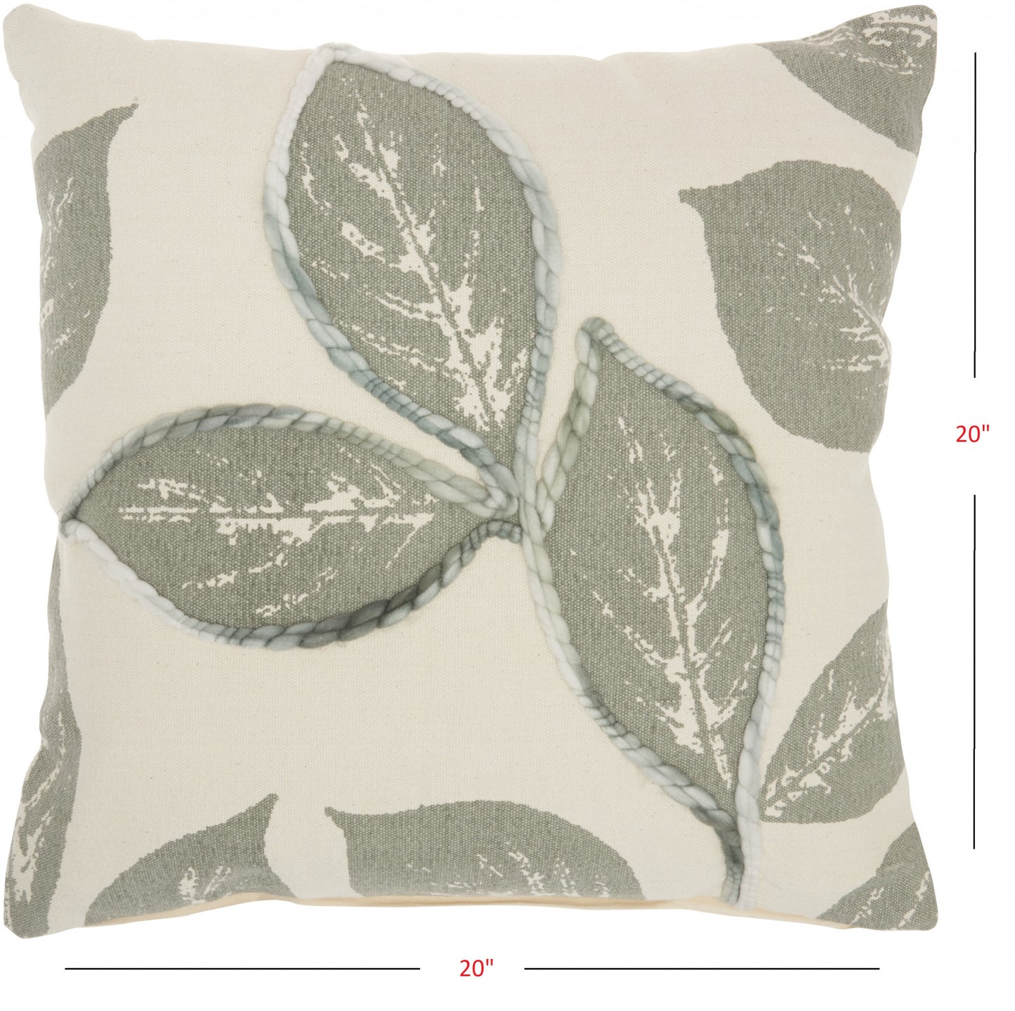 Floral Handcrafted Sage Accent Throw Pillow