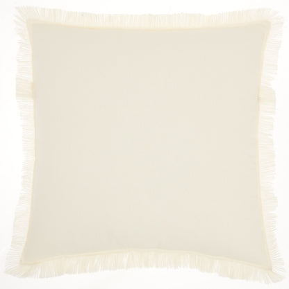 18" Solid Ivory Contemporary Throw Pillow