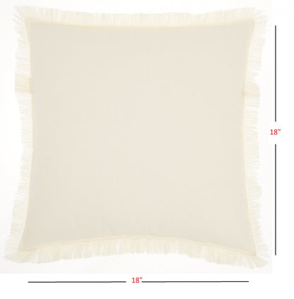 18" Solid Ivory Contemporary Throw Pillow