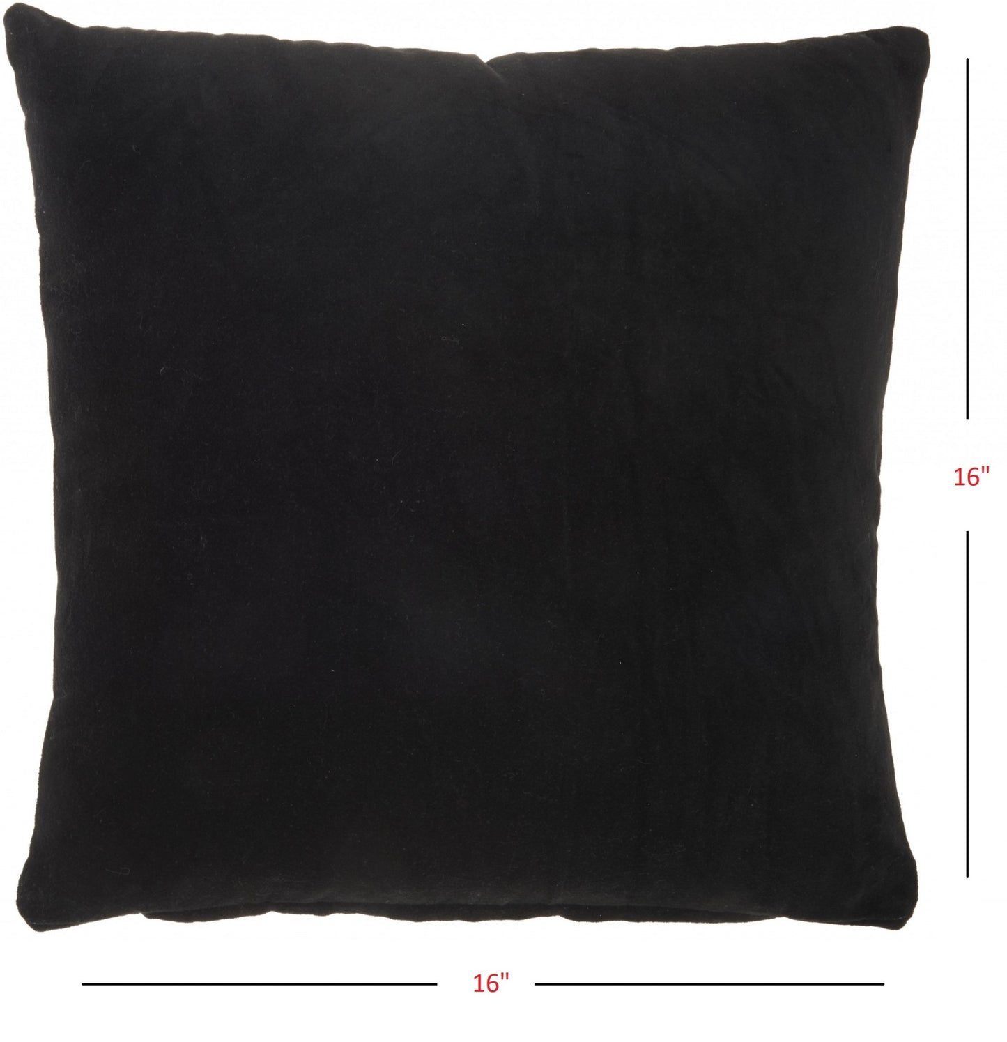 Solid Black Casual Throw Pillow