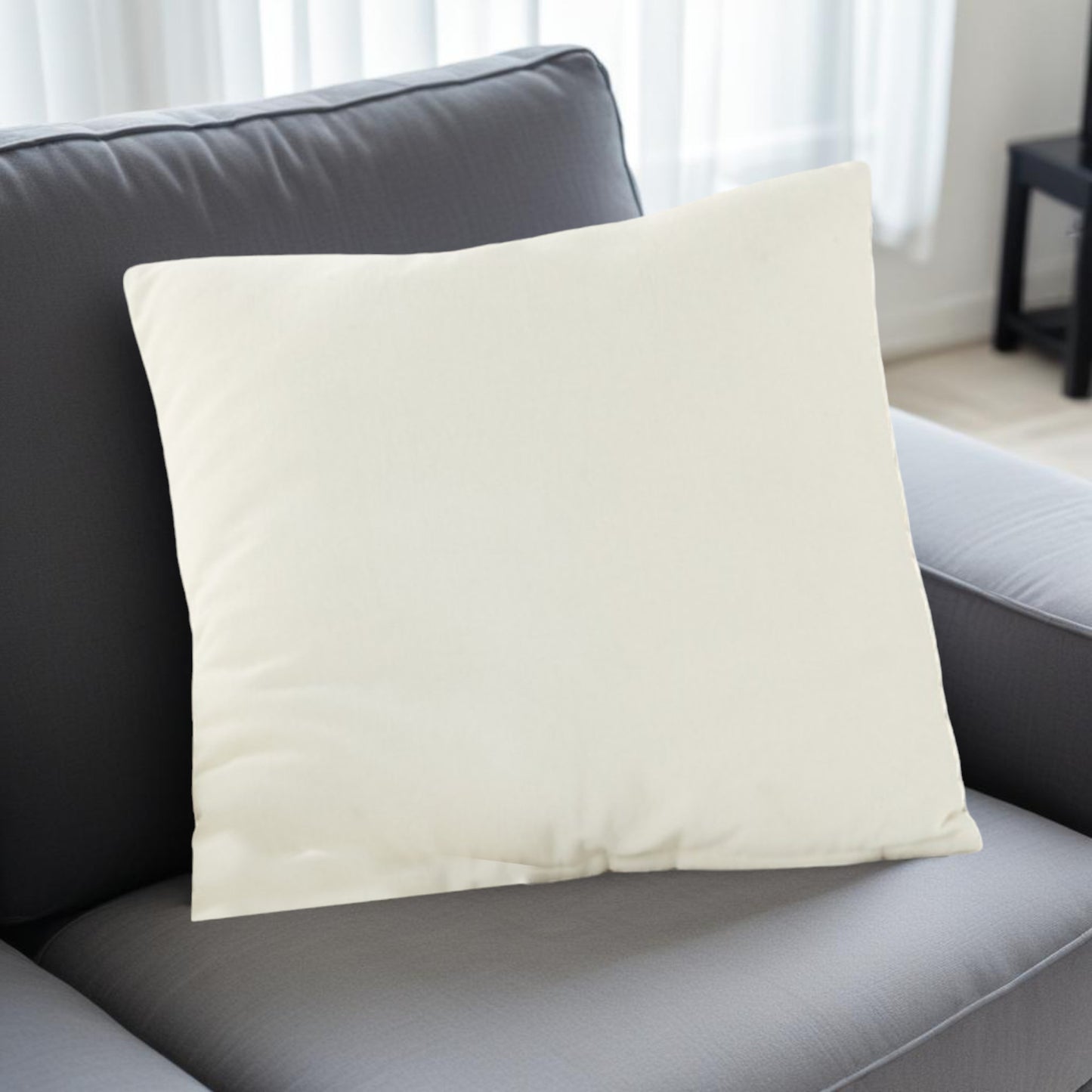 16" Ivory Cotton Throw Pillow