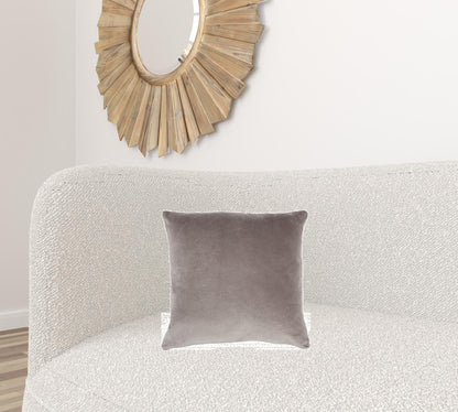 Taupe Velvet Modern Throw Pillow