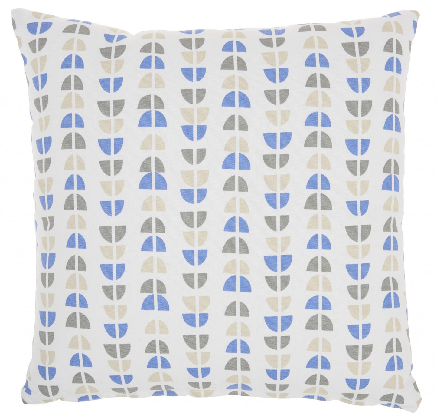 Blue And Taupe Geo Lines Throw Pillow