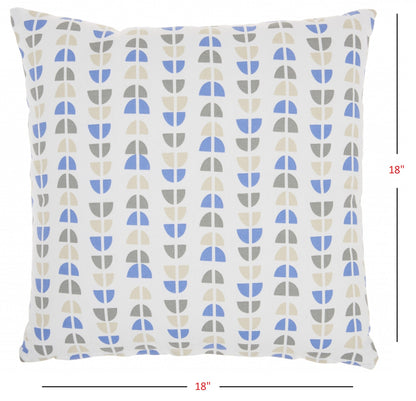 Blue And Taupe Geo Lines Throw Pillow