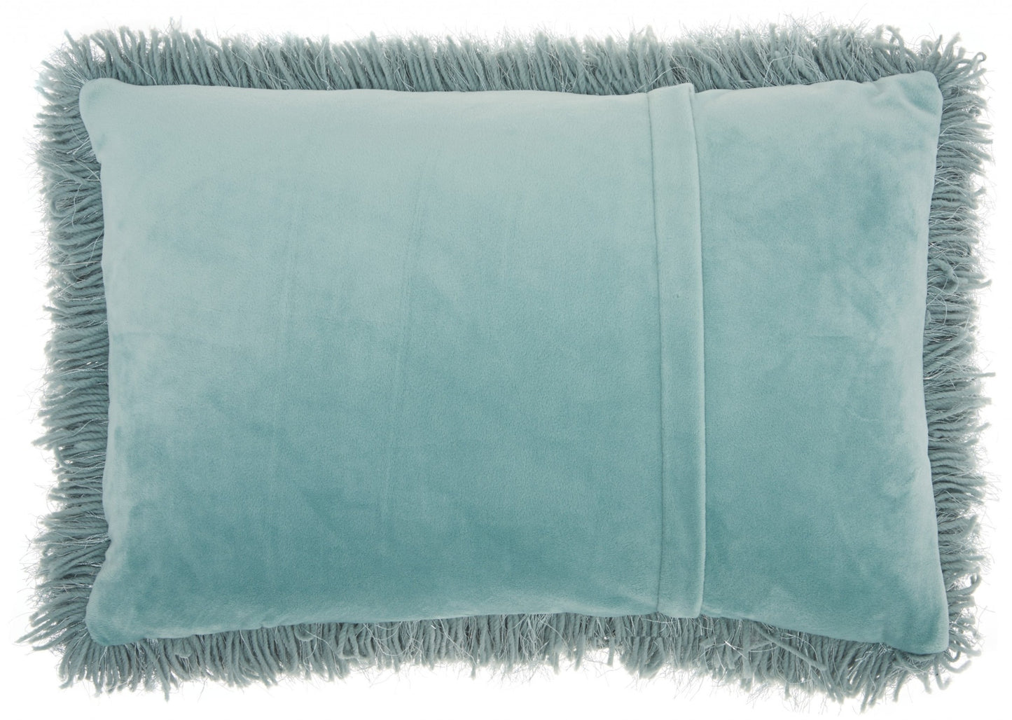 Pale Teal Super Shaggy Throw Pillow