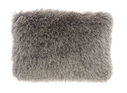 14" X 20" Slate Gray Faux Fur Throw Pillow FurniFindUSA
