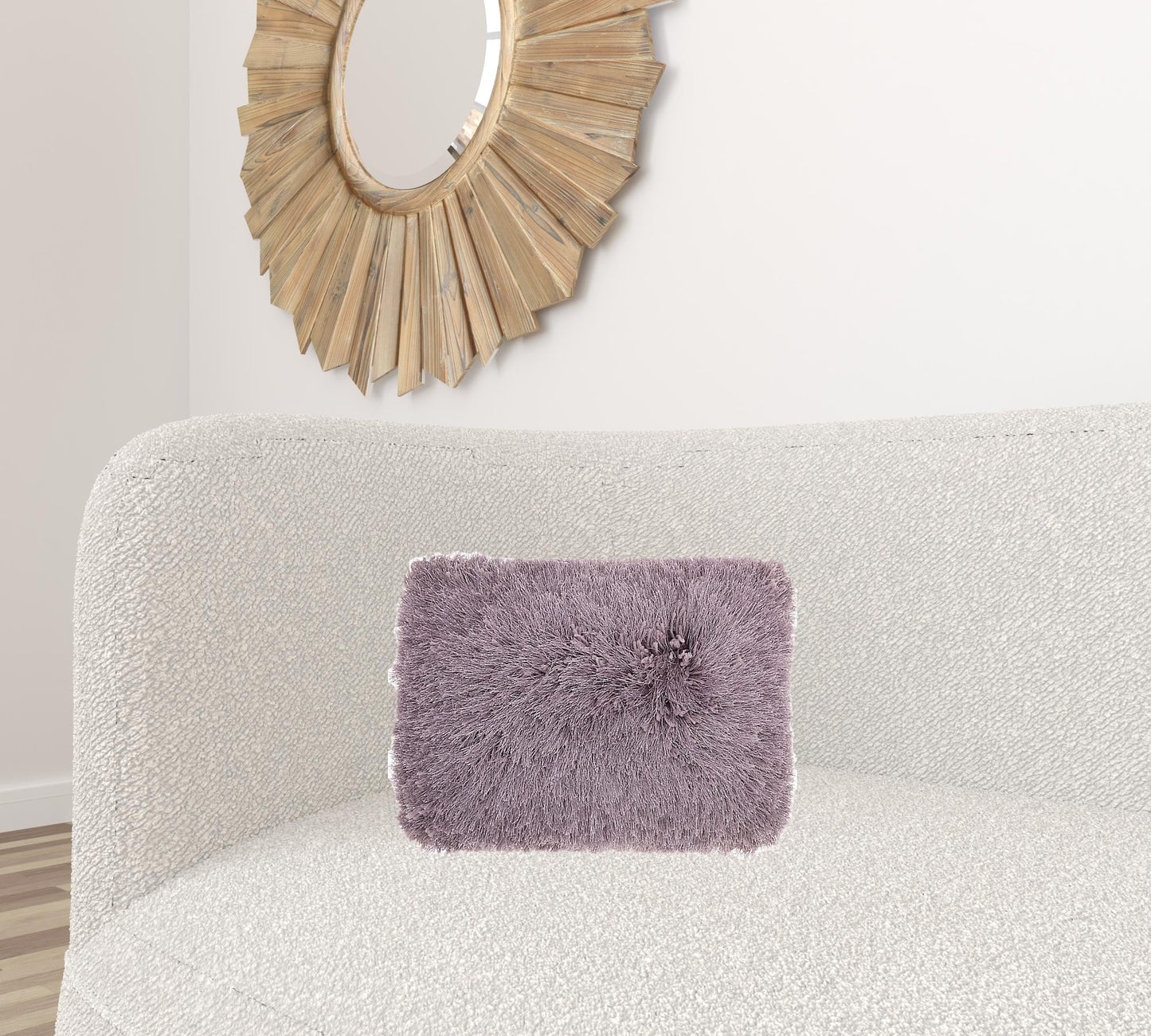 Lavender Super Shaggy Throw Pillow