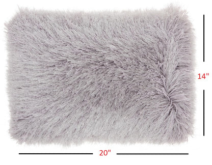 Pale Gray Super Shaggy Throw Pillow