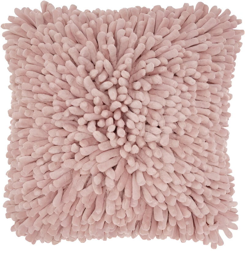 20" Pale Pink Soft Nubby Shag Throw Pillow FurniFindUSA
