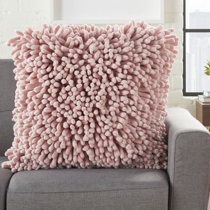 20" Pale Pink Soft Nubby Shag Throw Pillow