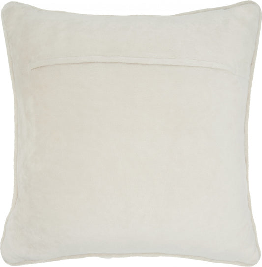 20" Ivory With Bling Quilted Velvet Throw Pillow