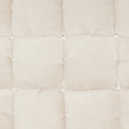 20" Ivory With Bling Quilted Velvet Throw Pillow