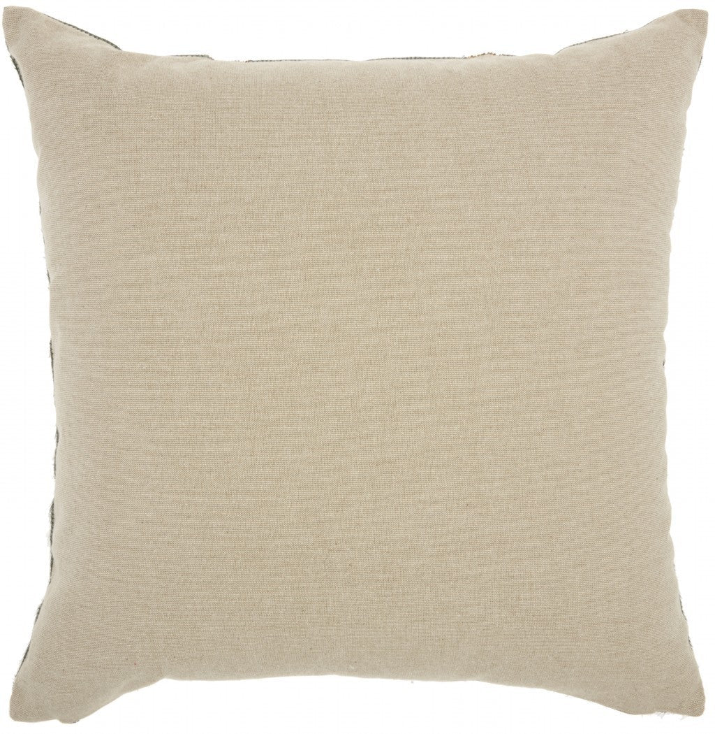 18" X 18" Green Geometric Cowhide Pillow With Sequins FurniFindUSA