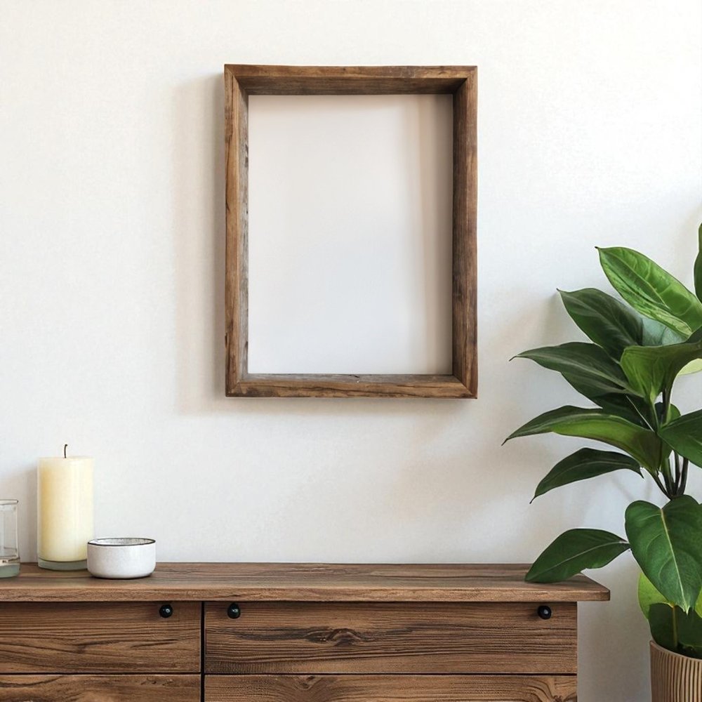 10" x 10" Gray Wood Hanging Picture Frame — view 6