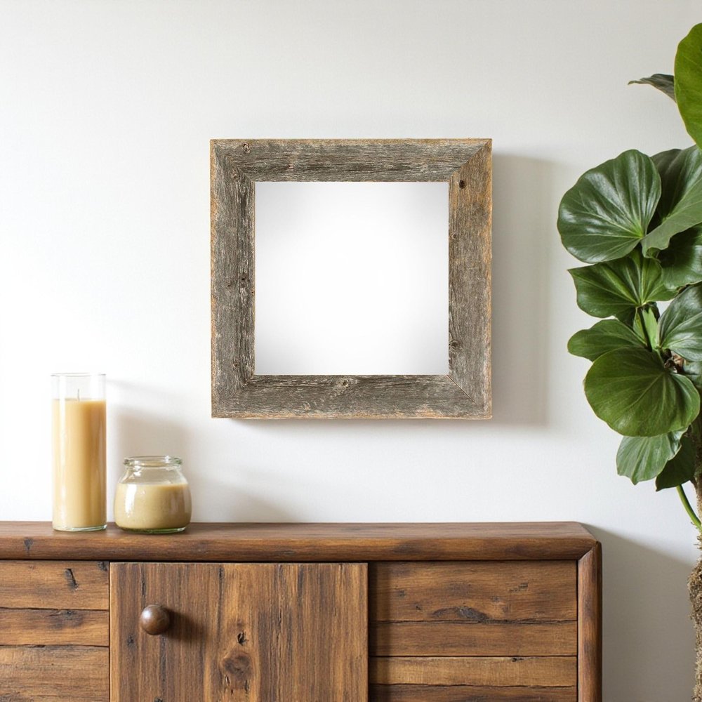 10" x 10" Gray Wood Hanging Picture Frame — view 6