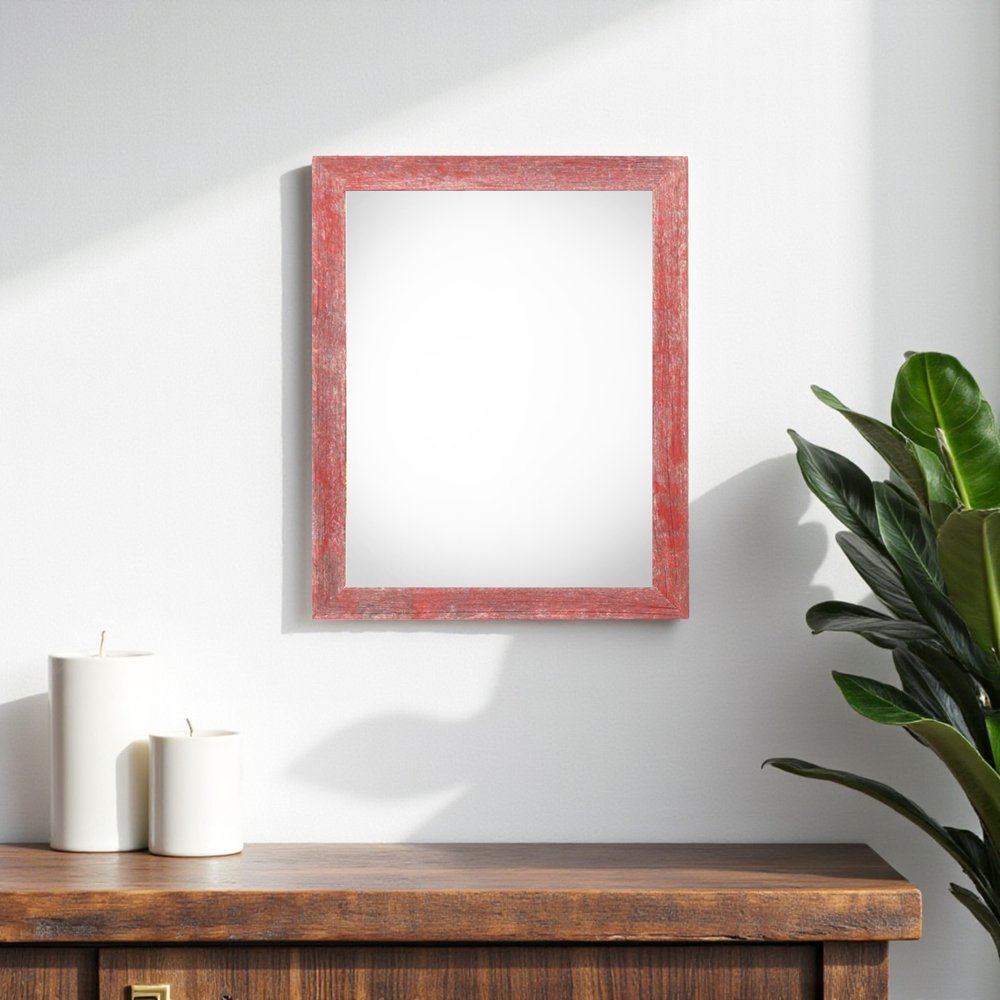 11" x 14" Red Solid Wood Hanging Picture Frame HomeRoots