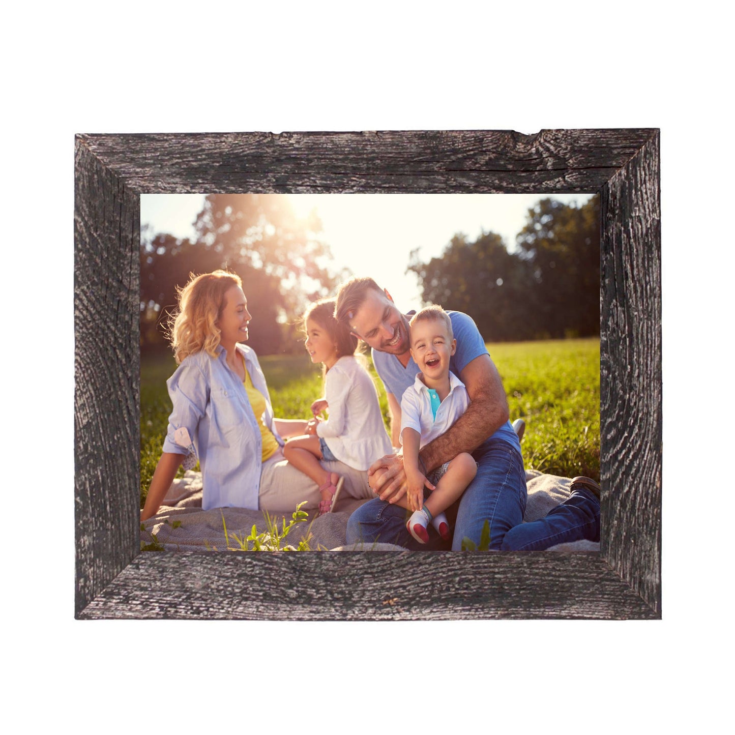 12" X 24" Rustic Farmhouse Rustic Black Wood Frame