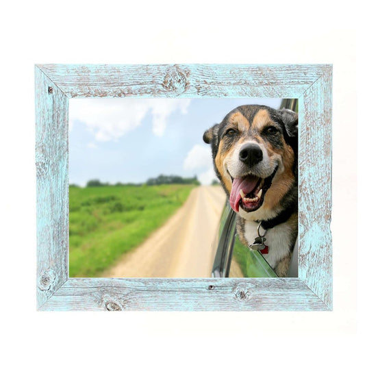12" x 24" Blue Wood Hanging Picture Frame HomeRoots