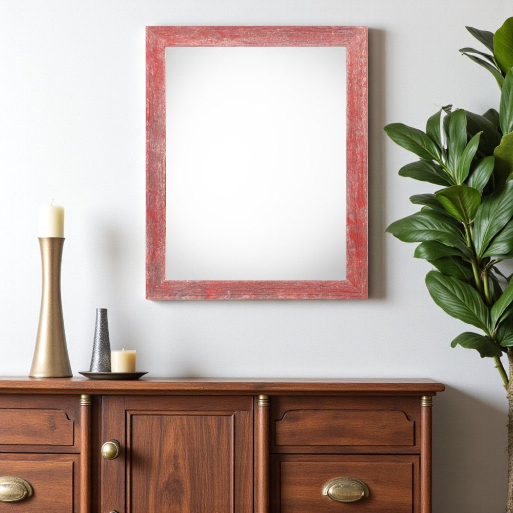 14" x 18" Red Solid Wood Hanging Picture Frame HomeRoots