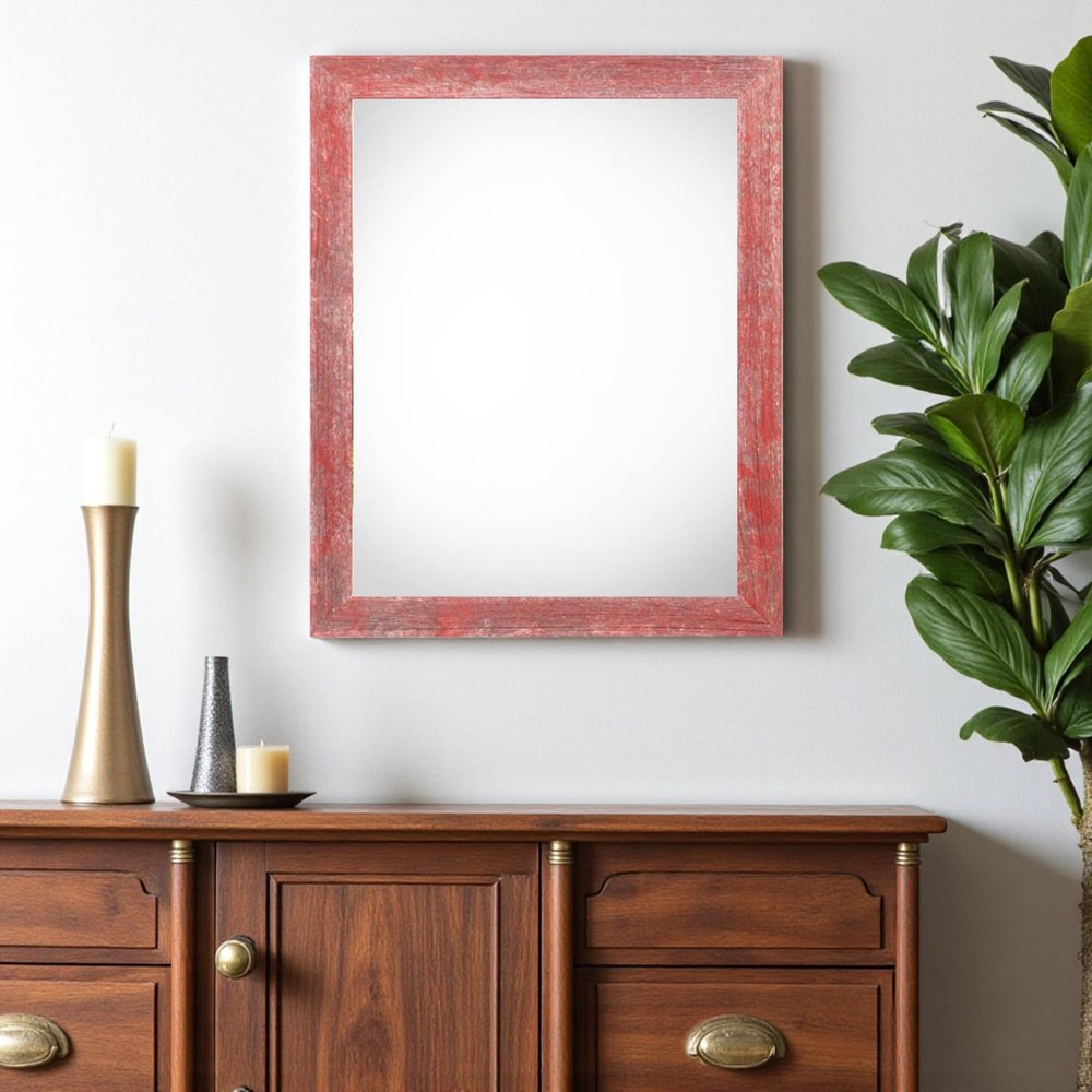 14" x 18" Red Wood Hanging Picture Frame — view 4