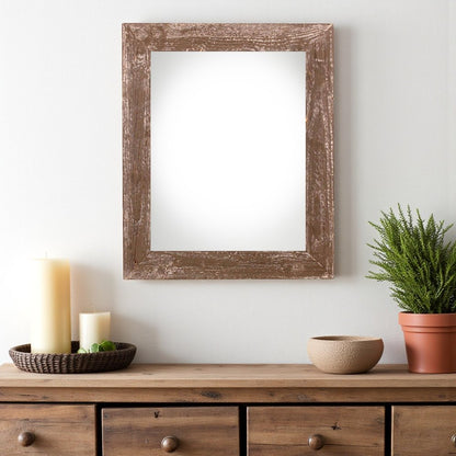 22" x 28" Brown Solid Wood Hanging Picture Frame HomeRoots